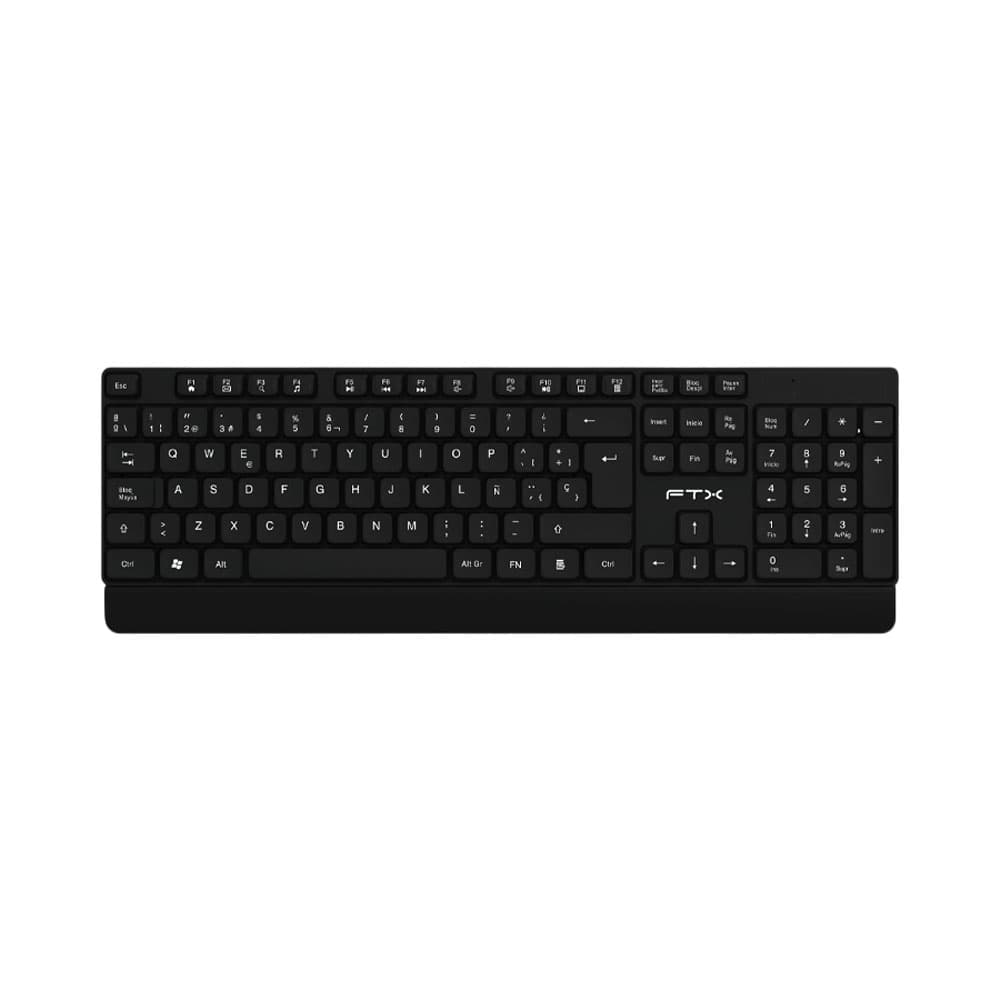 Teclado Wireless Ftx Kw93 Espanhol Preto