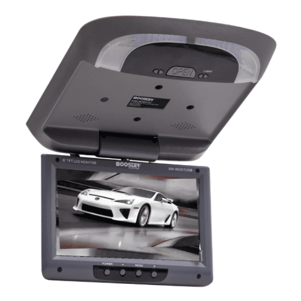 Tela de Teto Automotivo Booster Bm-8800TUSB 8.0" Monitor Giratório com Alto-falante USB Sd Ir Cinza