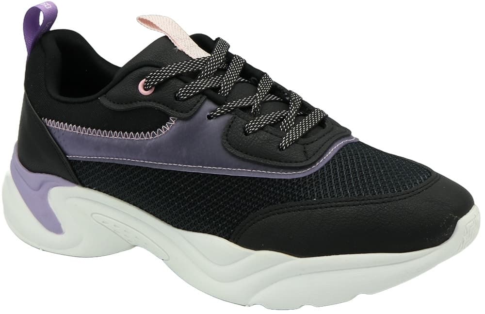 Tênis Infantil Klin Hype 237 Preto Roxo Rosa Claro