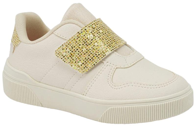Tênis Infantil Klin Sky 317 Off White/Dourado