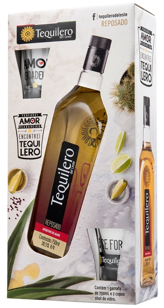 Tequila Reposado Tequileros Del Leste - 750mL + 2 Copos