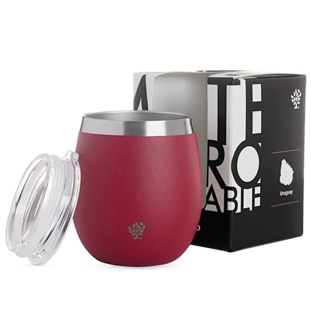 Garrafa Térmica Terrano Guampa Ac403010021 Aço Inox Tampa Acrílico 240ml Bordô