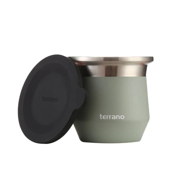Garrafa Térmica Terrano Guampa Flap Tapa/goma Ac4030604674 Aço Inoxidável 180ml Verde Oliva