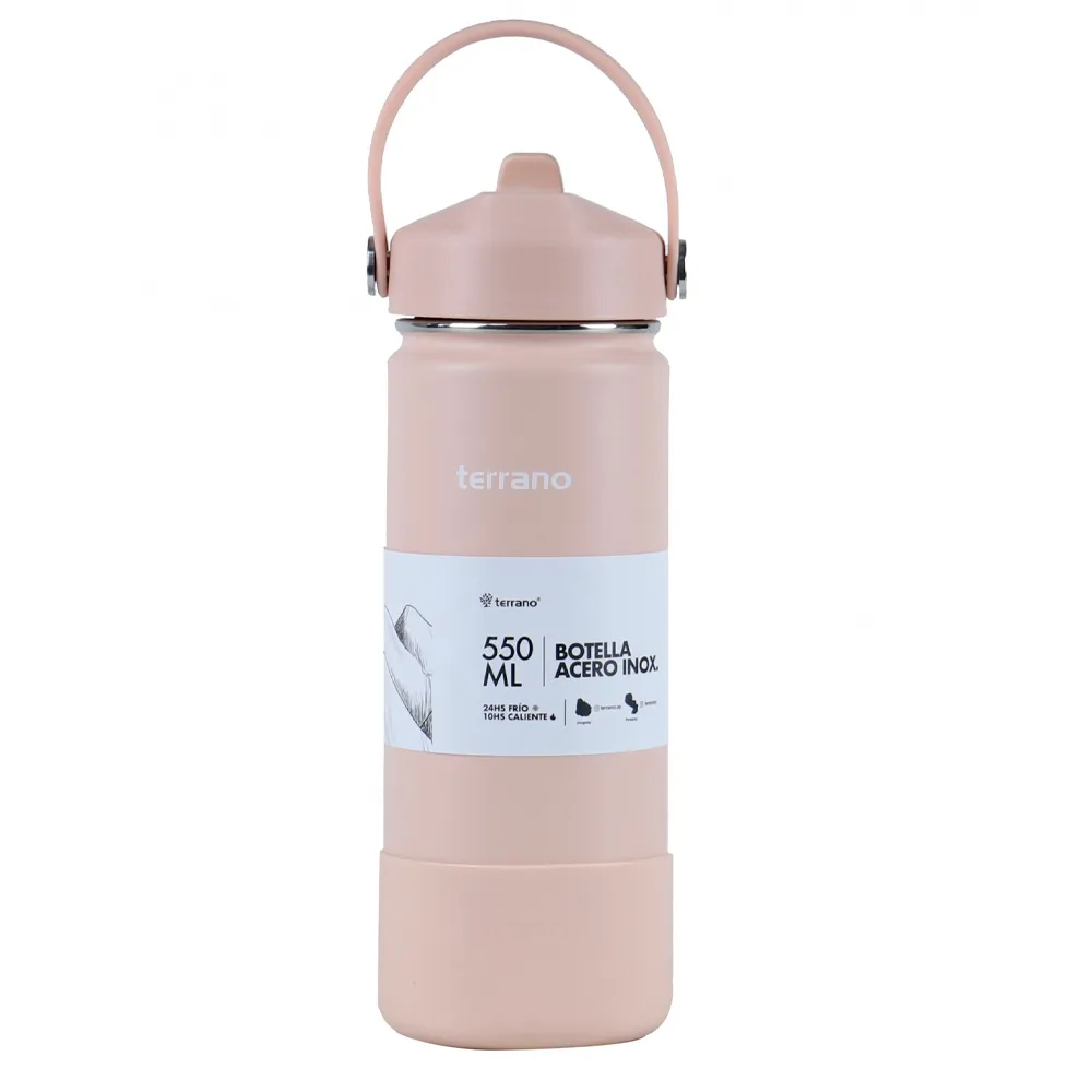 Garrafa Térmica Terrano Termito Aço Inox 550ml Rosa