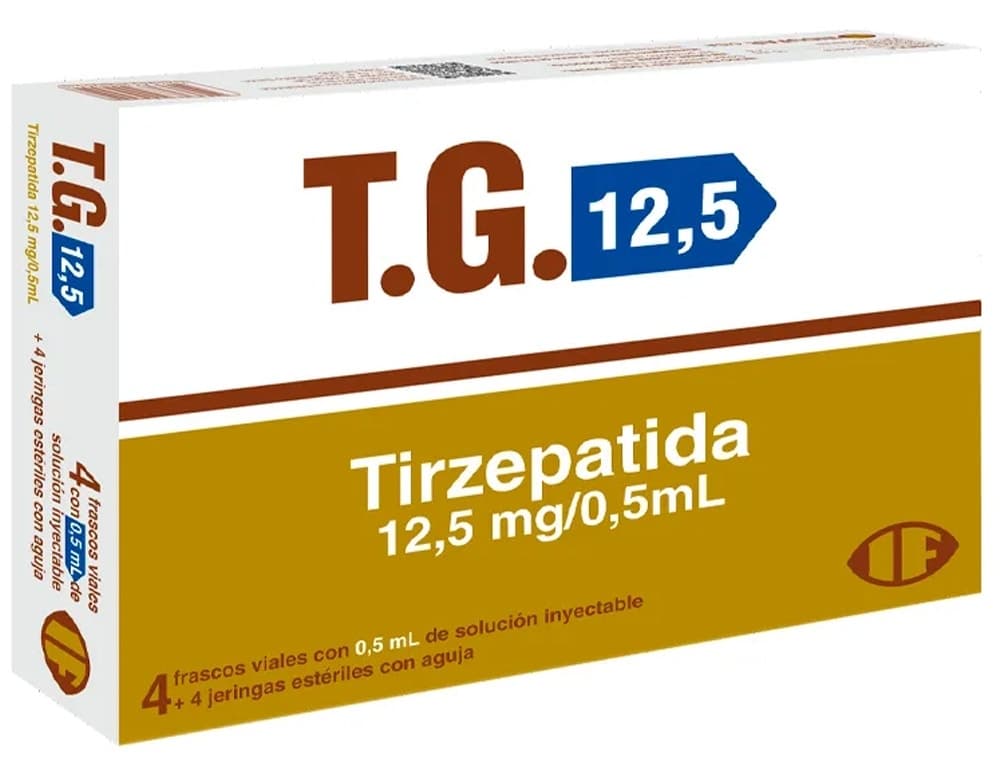 T.G. Tirzepatida 12.5Mg (4 Unidades de 0.5mL + Seringas)