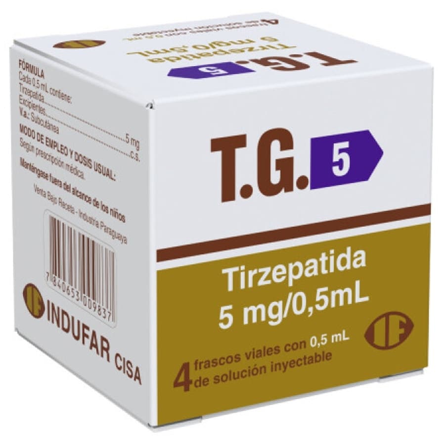Tirzepatida 5mg/0,5mL (4 Frascos Solução Injetável) Indufar