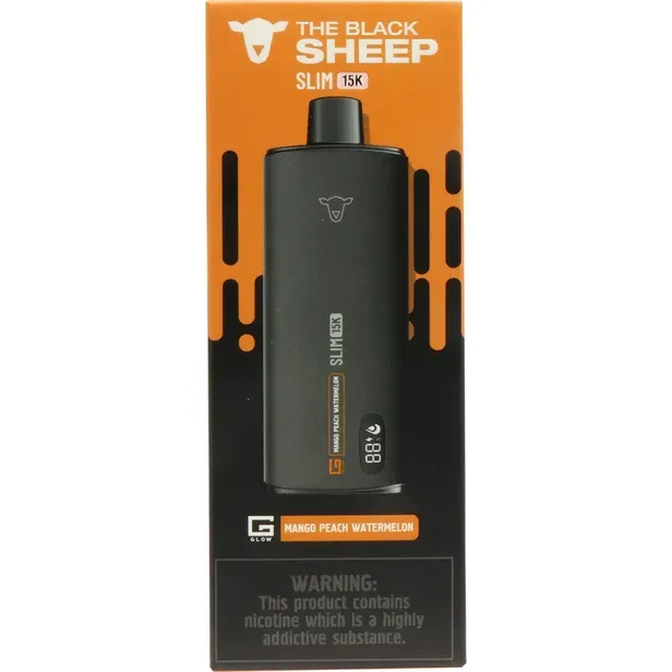 Vape Descartável Slim 15K Mango Peach Watermelon The Black Sheep