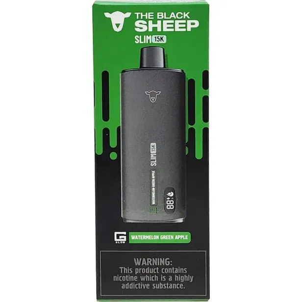 Vape Descartável The Black Sheep Slim 15K Watermelon Green Apple