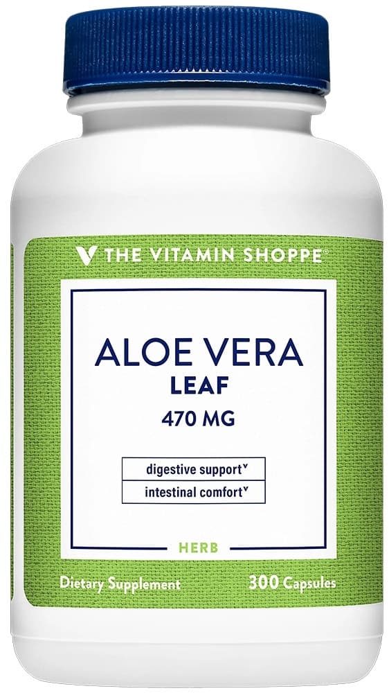 Suplemento de Aloe Vera The Vitamin Shoppe 470MG (300 Cápsulas)