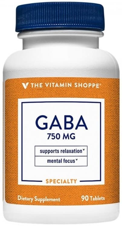 Suplemento The Vitamin Shoppe Gaba 750MG 90 Tabletes