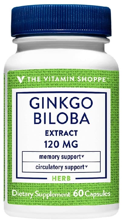 Suplemento Ginkgo Biloba 120MG The Vitamin Shoppe (60 Cápsulas Vegetais)