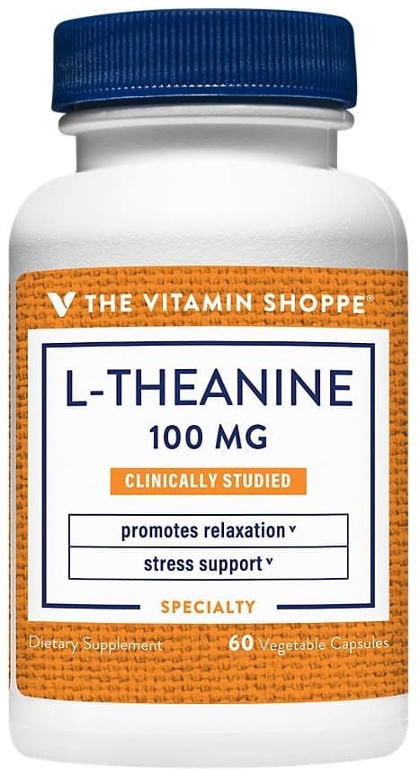 Suplemento The Vitamin Shoppe L-Theanine 100MG 60 Cápsulas Vegetais