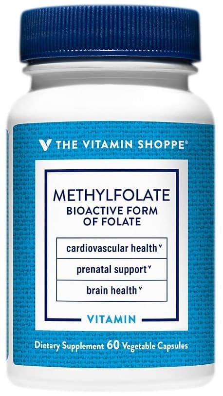 Metilfolato Forma Bioativa de Folato The Vitamin Shoppe 60 Cápsulas Vegetais