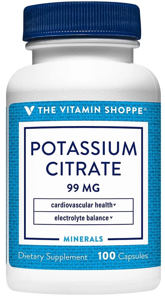 Citrato de Potássio The Vitamin Shoppe 99MG (100 Cápsulas)