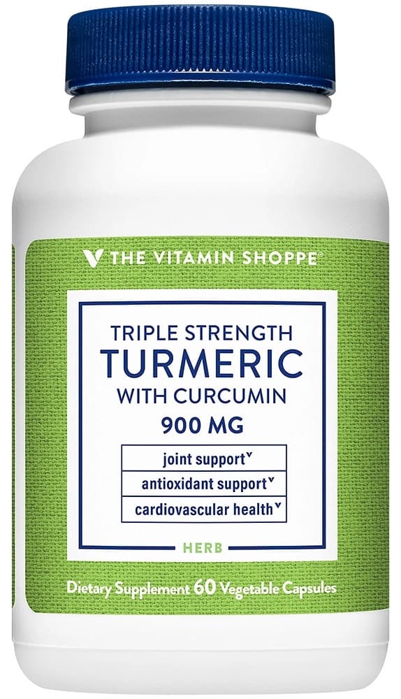 Suplemento The Vitamin Shoppe Triple Strength Turmeric Curcumin 900MG (30 Cápsulas)