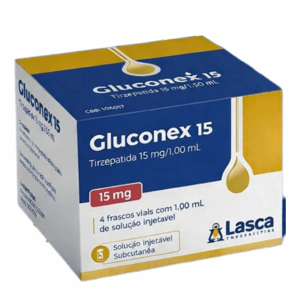 TIRZEPATIDA 15MG.LASCA.GLUCONEX.4FRASCOS/ 1ML