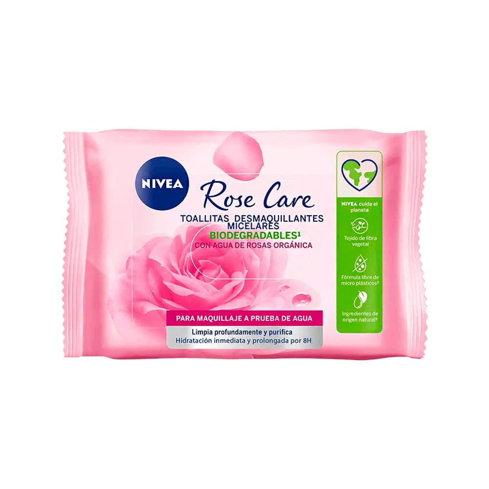 Lenços Demaquilantes Nivea Rose Care 25 Unidades