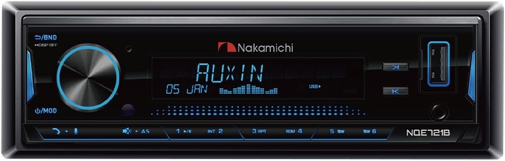 Rádio Automotivo Nakamichi NQE721B com AUX/USB/Bluetooth/MP3/FM-AM
