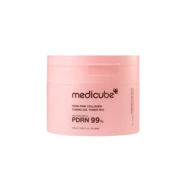 Tônico Facial Medicube Pdrn Pink Collagen Toning Gel Pad (70Un)