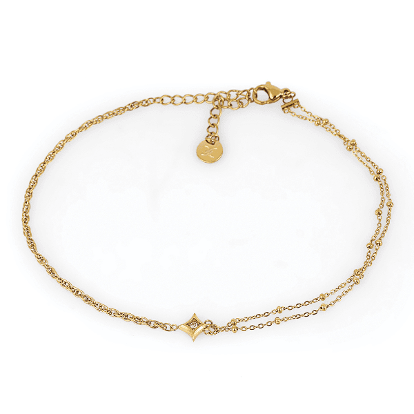 Tornozeleira Feminina Daniel Klein Dkj.5.50009-2 Dourado