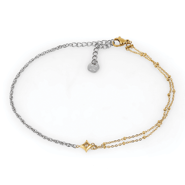 Tornozeleira Feminina Daniel Klein Dkj.5.50009-3 Prata Dourado
