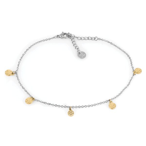 Tornozeleira Feminina Daniel Klein Dkj.5.50010-3 Prata Dourado