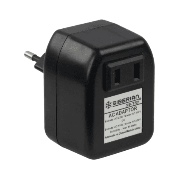 Transformador Siberian Sb-Tr2 2 Em 1 220V/110V 50W Preto