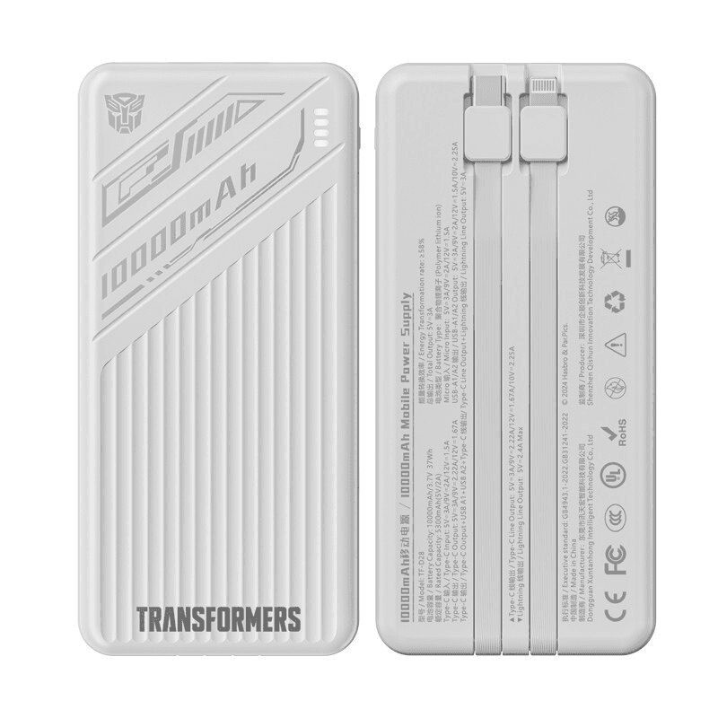 Power Bank Transformers Tf-D28 10000mAh C/cable Branco