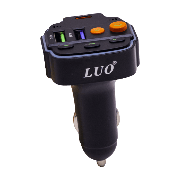 Transmissor Fm Luo Lu-A47 3.1A USB-A X2 USB-C Tf Preto