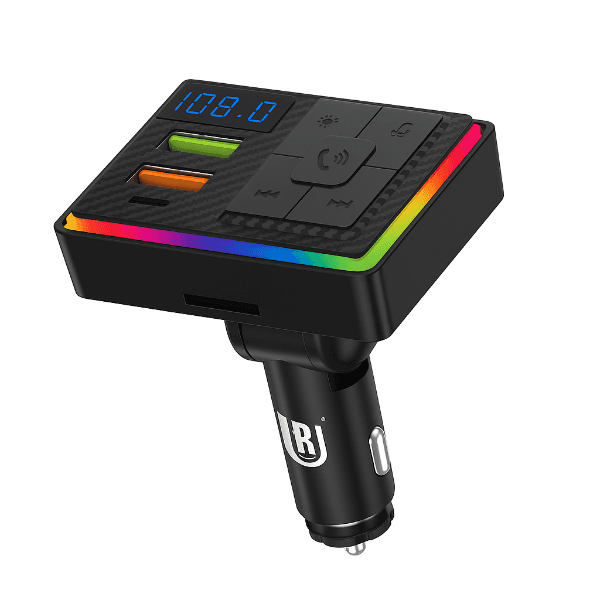 Transmissor Veicular Ur Uc-M5 3.1A 25W Fm USB-C 2X USB-A Bluetooth com Controle Remoto Preto