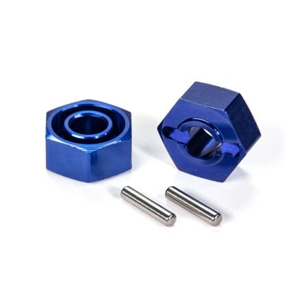 Cubos de Roda Hexagonais de Alumínio Azul Traxxas 12MM (2) 1654X