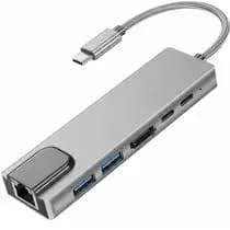 Hub USB-C 6 Em 1 Trove USB/USB-C/HDTV/SD/TF