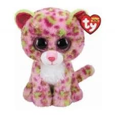 Pelúcia Ty Beanie Boos Lainey Leopardo Rosa