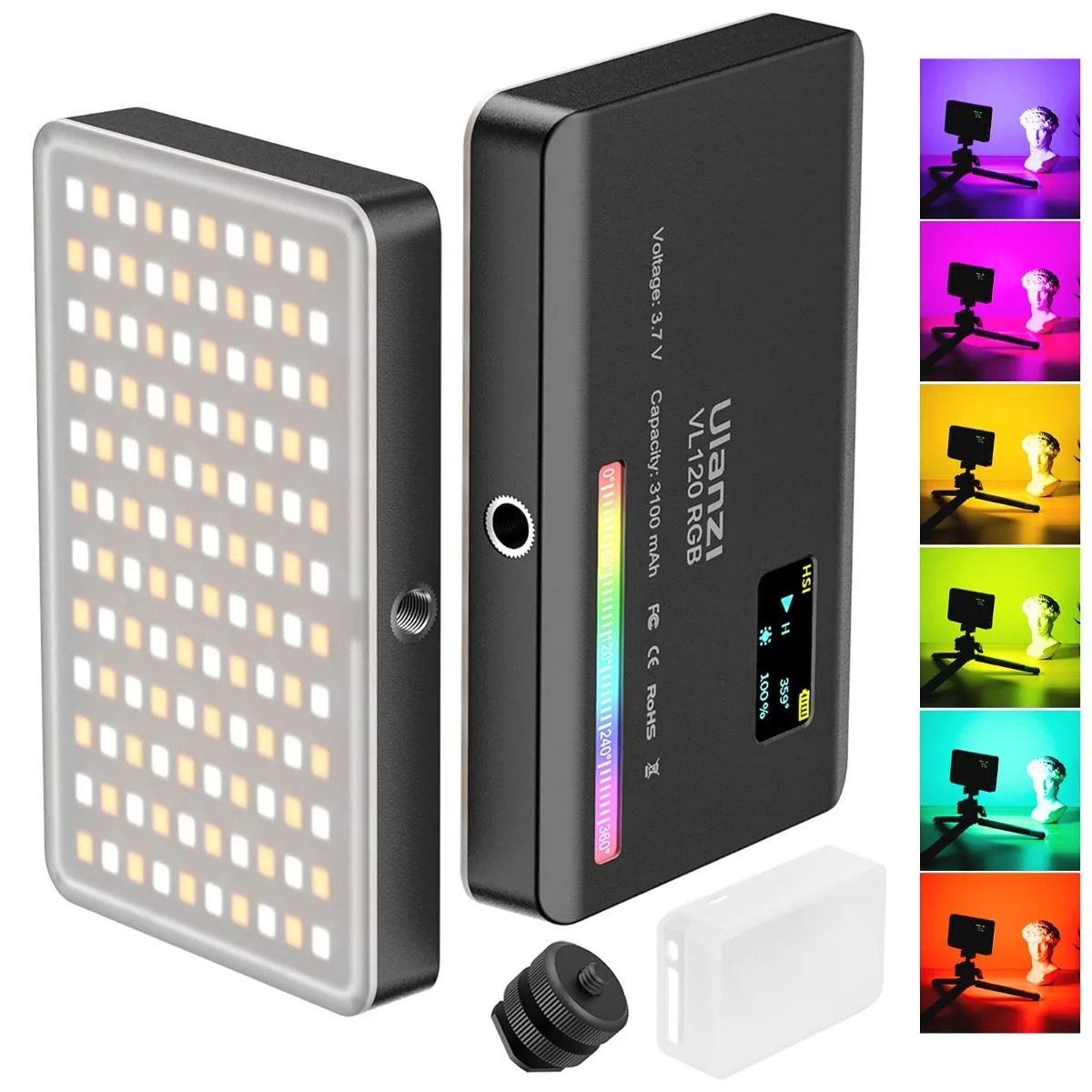 Luz LED Ulanzi Vl120 Portátil RGB Preto