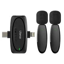 Microfone Sem Fio Ulanzi V6 3 Em 1 Preto