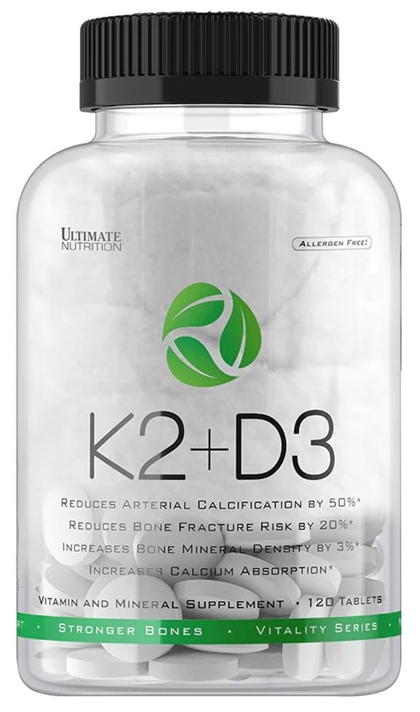 Suplemento K2 + D3 Ultimate Nutrition 120 Tabletes
