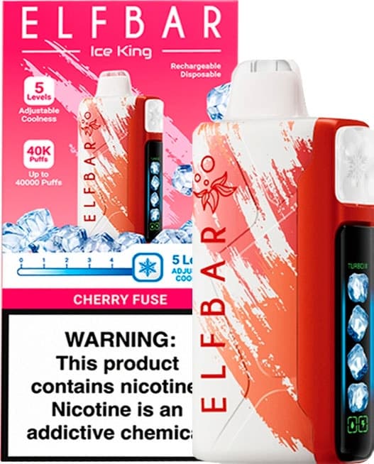 Vape Descartável Elf Bar Cherry Fuse Ice King 40000 Puffs