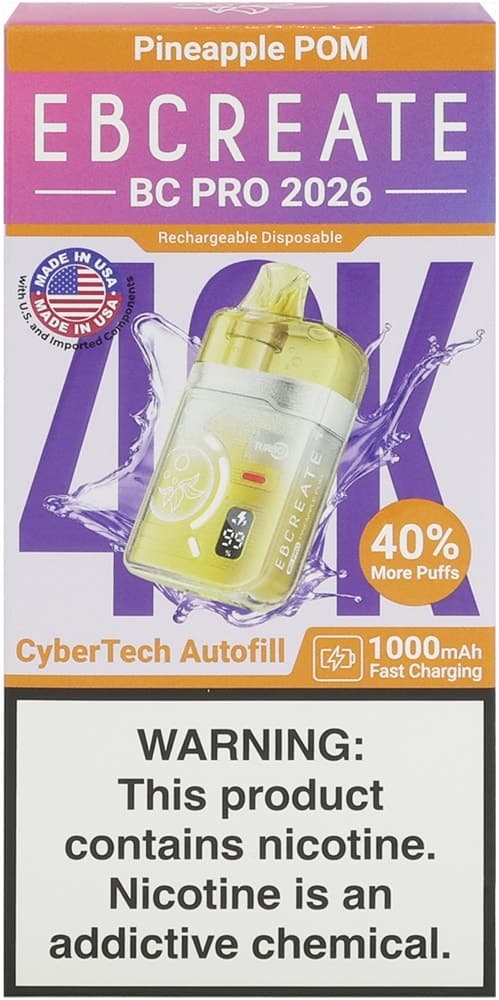 Vape Descartável Elf Bar Eb Create Bc Pro 2026 Abacaxi Pom 40000 Puffs