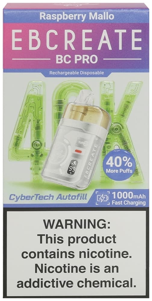 Vape Descartável Elf Bar Eb Create Bc Pro 2026 Raspberry Mallo 40000 Puffs