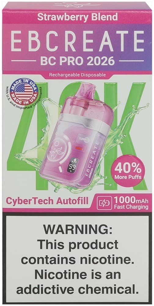 Vape Descartável Elf Bar Eb Create Bc Pro 2026 Strawberry Blend 40000 Puffs