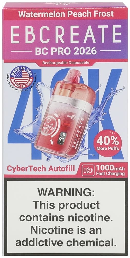 Vape Descartável Elf Bar Eb Create Bc Pro 2026 Watermelon Peach Frost 40000 Puffs