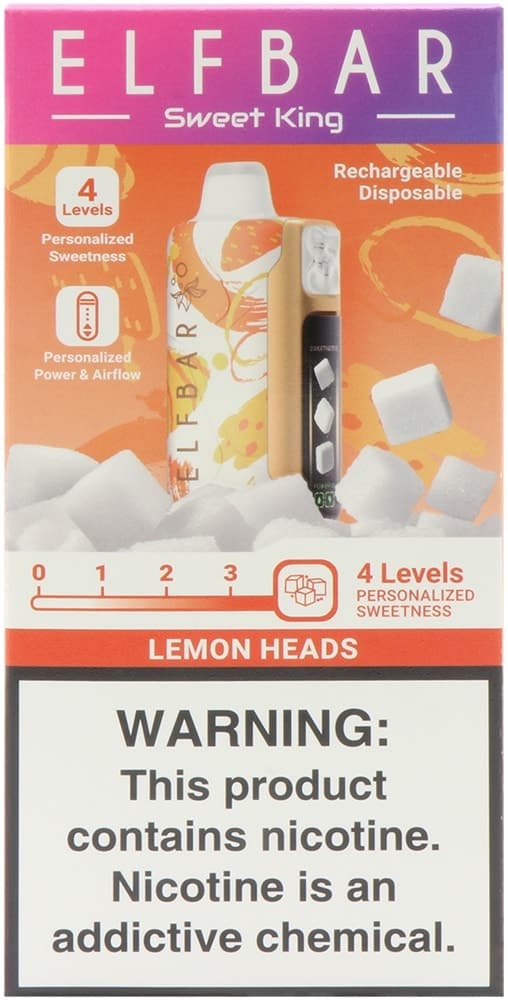 Vape Descartável Elf Bar Sweet King Lemon Heads 40000 Puffs