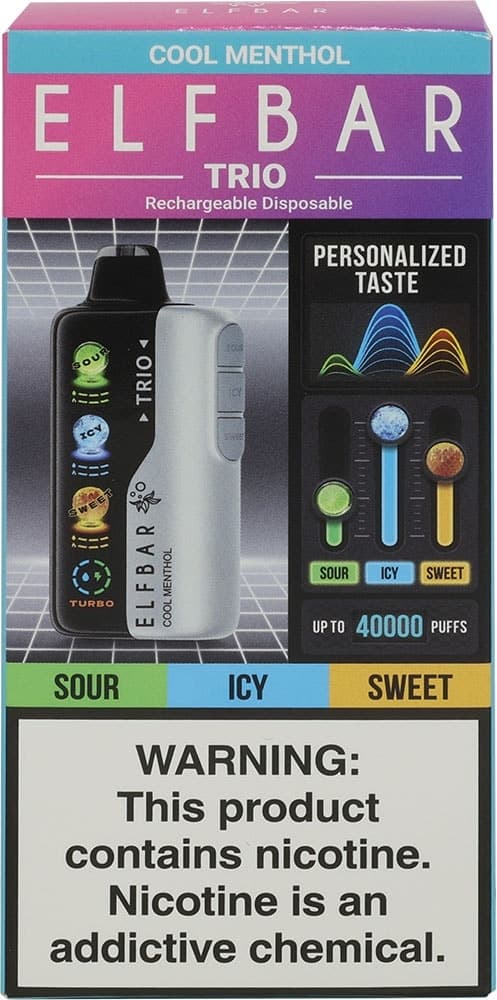 Vape Descartável Elf Bar Trio Cool Menthol 40000 Puffs