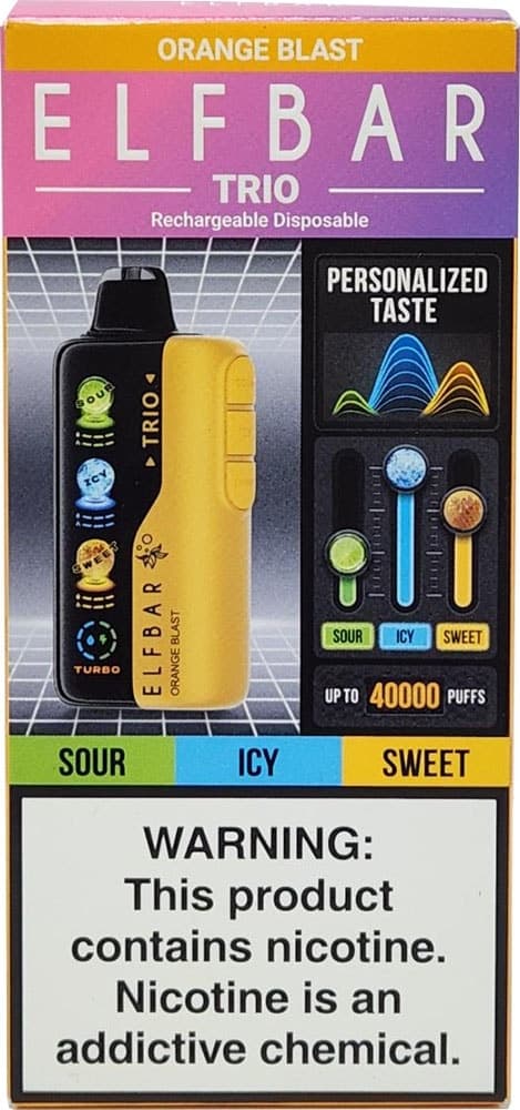 Vape Descartável Elf Bar Trio Orange Blast 40000 Puffs