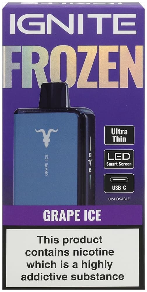 Vape Descartável Ignite Frozen Grape Ice 20000 Puffs