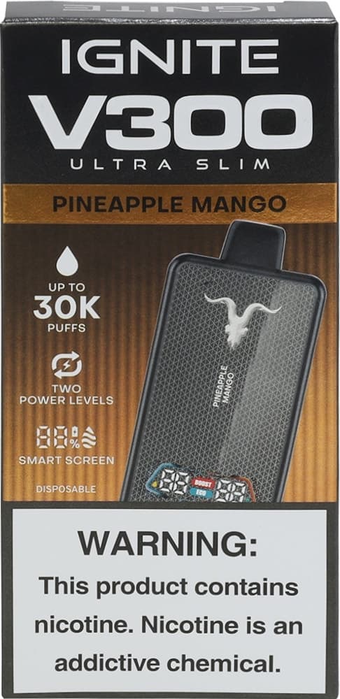 Vape Descartável Ignite V300 Ultra Slim Pineapple Mango 30000 Puffs