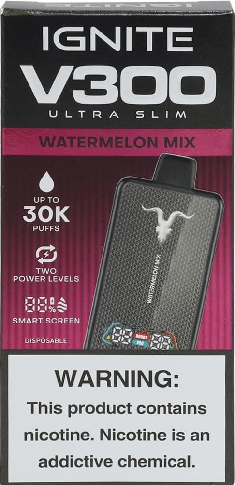 Vape Descartável Ignite V300 Ultra Slim Watermelon Mix 30000 Puffs