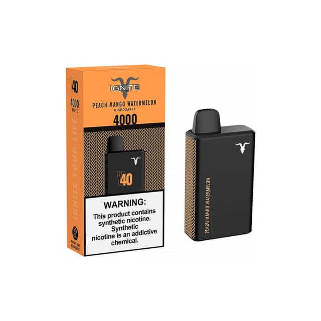 Vape Descartável Ignite V40 4000 Puffs Peach Mango Watermelon - 5% Nicotina 400 mAh