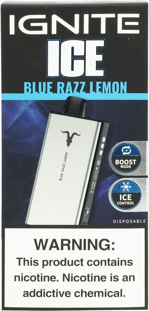 Vape Descartável Ignite V400 Ice Blue Razz Lemon 40000 Puffs