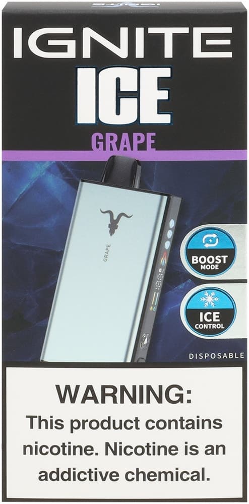Vape Descartável Ignite V400 Ice Uva 40000 Puffs